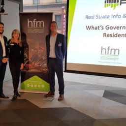Nicholas Groeger (HFM) Jodie Pryor (FMA) and Rob Rye (HFM) at the FMA event in Sydney what is government doing for residential FM