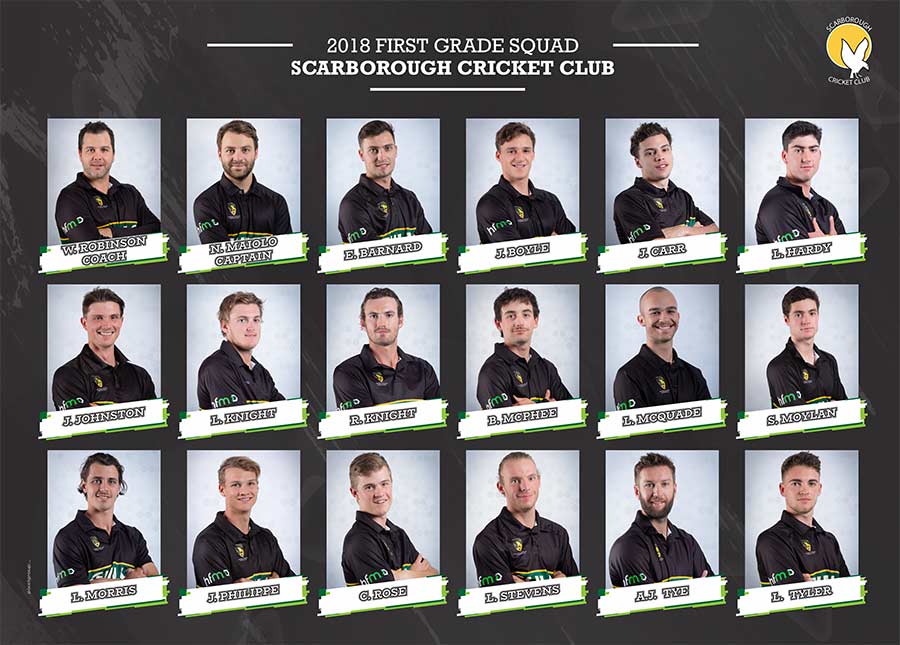 Scarborough cricket club first grade squad 2018